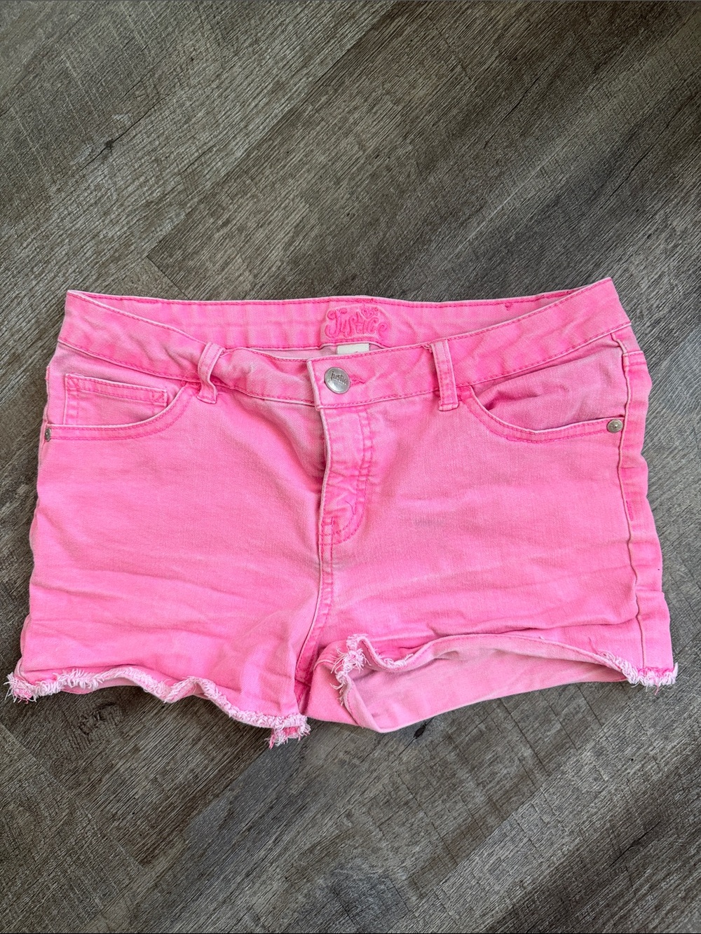 Justice Bright Pink Denim Girls' Cutoff Shorts